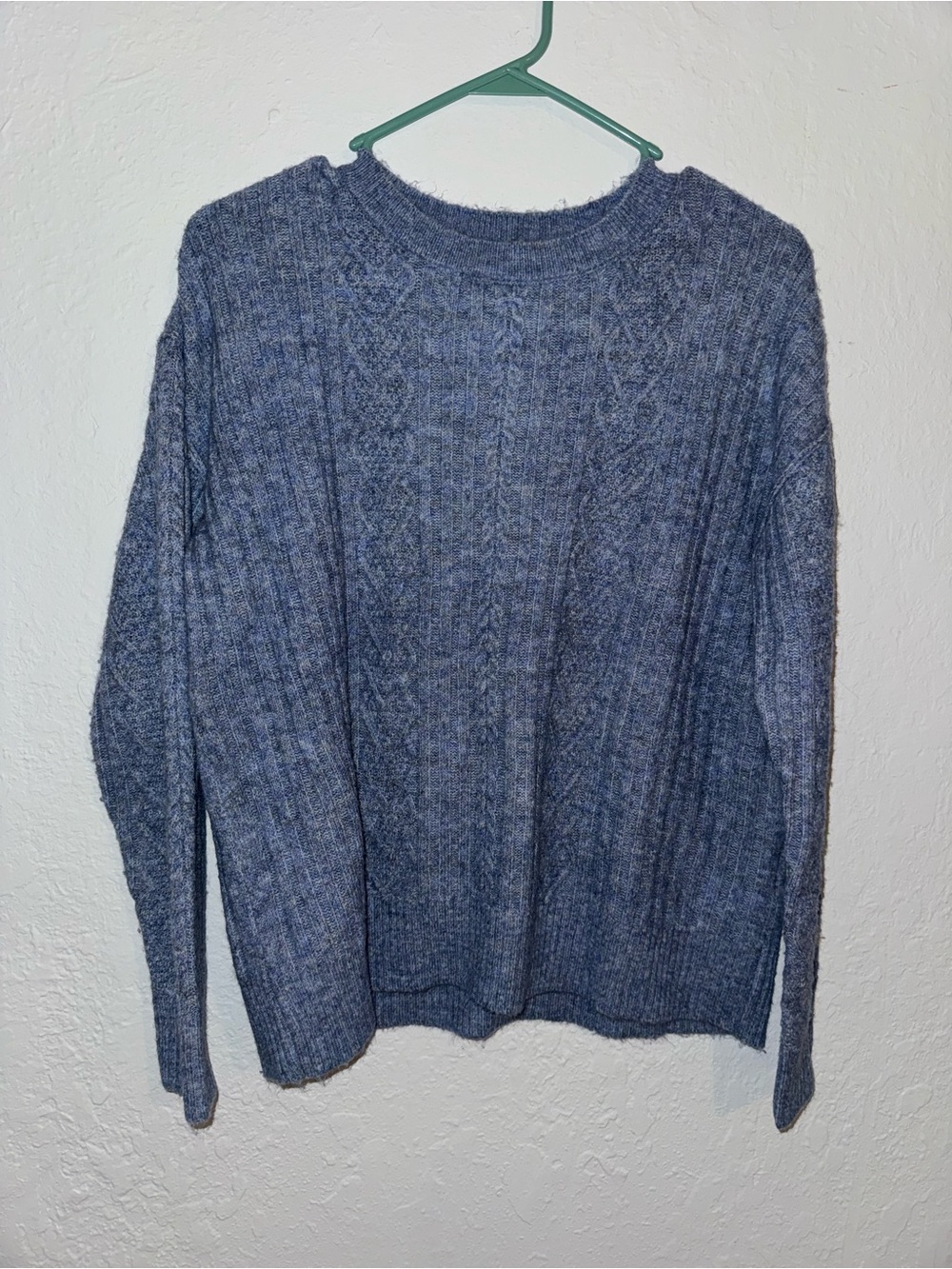 Men's Blue Crewneck Knit Sweater